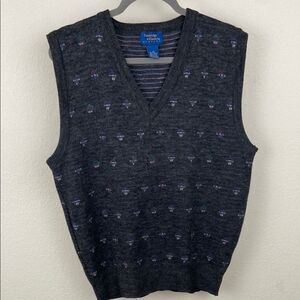 Vintage Cambridge Classics Wool Men's Dark Gray Sweater Vest size Medium